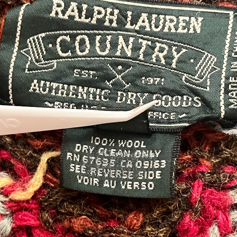 Rare Vintage Collector’s Ralph Lauren Country Cardigan Sweater - Picture 11 of 12
